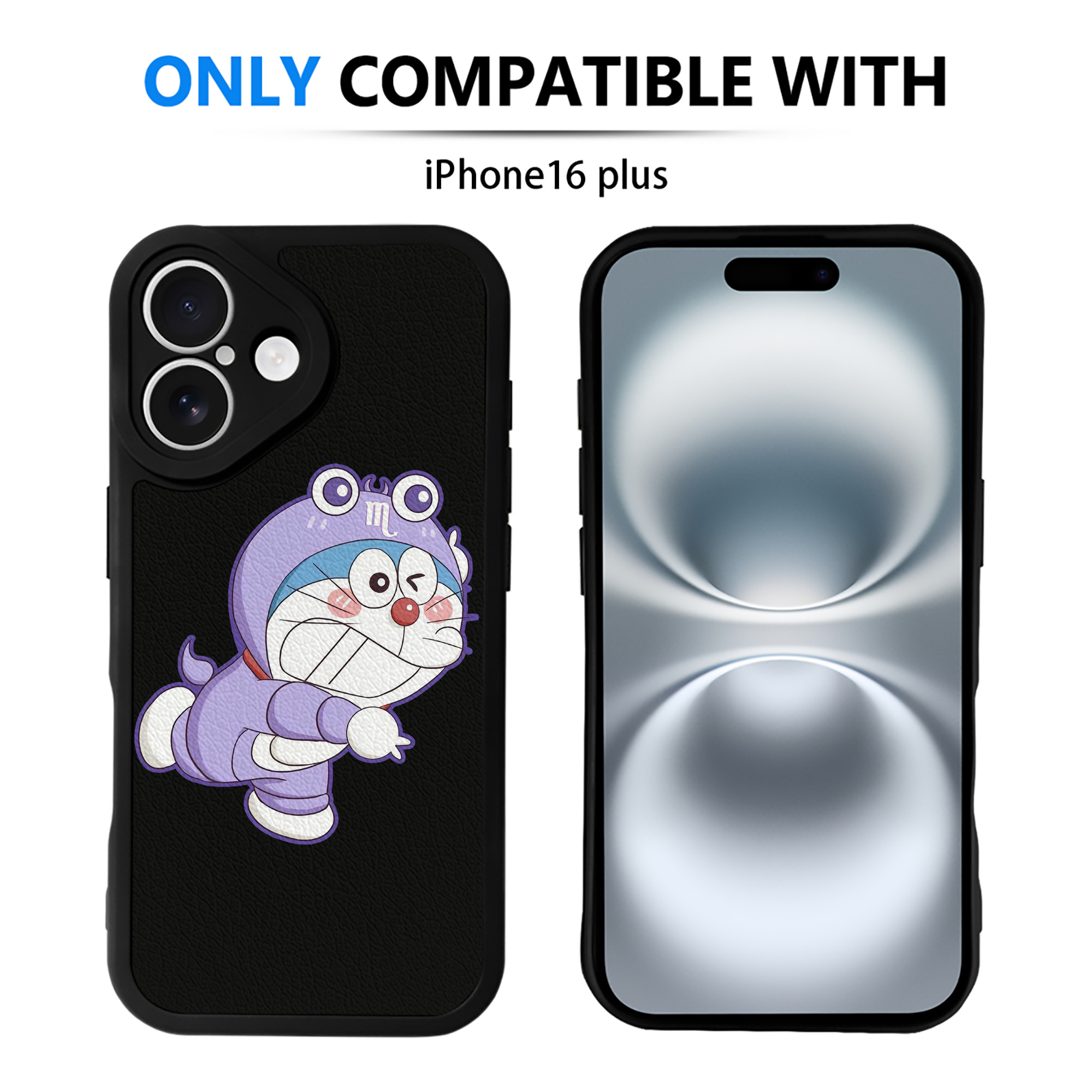 （画像用） ドラえもん Doraemon 【iPhone 16シリーズ対応】シリコンスマホケース（レザー調） 材質：シリコン